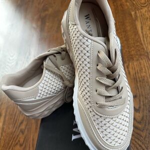 Wanted Beige and White Women's Sneakers